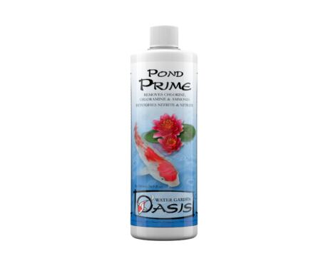 Seachem Pond Prime é um condicionador completo que remove cloro, cloramina e desintoxica amônia e nitrito.