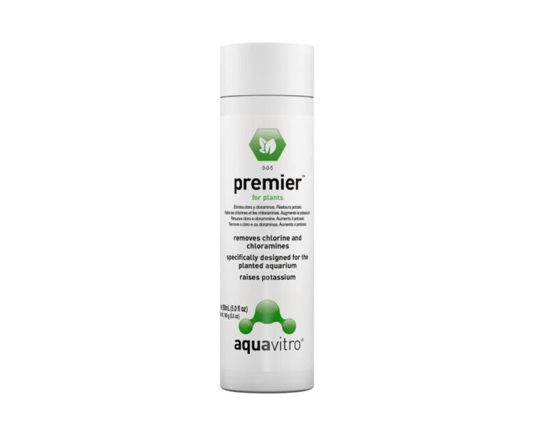 Aquavitro Premier é um condicionador desenvolvido especificamente para aquários plantados. Remove cloro e cloraminas. não é ácido e não afeta o pH. Use na inicialização e sempre que adicionar ou substituir água.