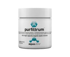 Aquavitro Purfiltrum, um polímero sintético macroporoso exclusivo que remove impurezas orgânicas solúveis e insolúveis da água 5 a 10 vezes mais rápido e mais completamente do que todos os outros produtos concorrentes.