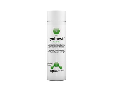 Aquavitro Synthesis, uma fonte concentrada de nitrogênio (30.000 mg/LN). Então, único porque fornece nitrogênio em todas as três formas.