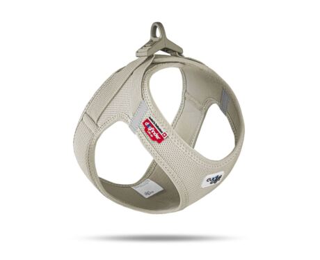 Peitoral Curli Clasp Vest Air-Mesh Bege indicado para cães pequenos e médios.