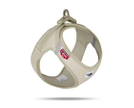 Peitoral Curli Clasp Bombazina Bege Vest Air-Mesh indicado para cães pequenos e médios.