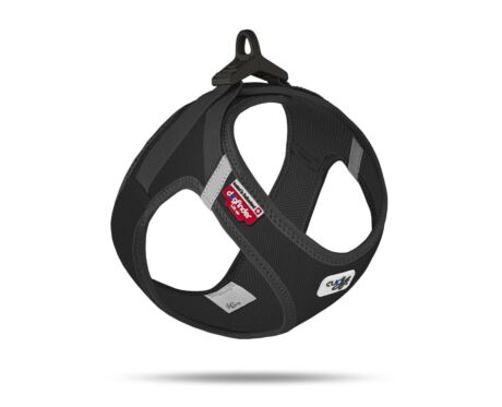 Peitoral Curli Clasp Bombazina Preto Vest Air-Mesh indicado para cães pequenos e médios.