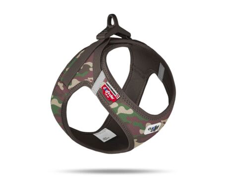Peitoral Curli Clasp Vest Air-Mesh Camuflado indicado para cães pequenos e médios.