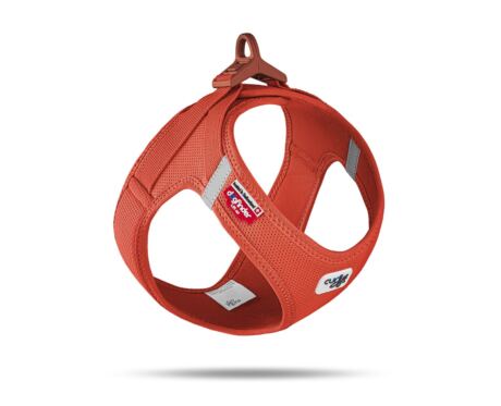 Peitoral Curli Clasp Vest Air-Mesh Laranja indicado para cães pequenos e médios.