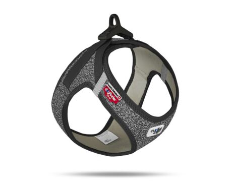 Peitoral Curli Clasp Merino Preto indicado para cães pequenos e médios.
