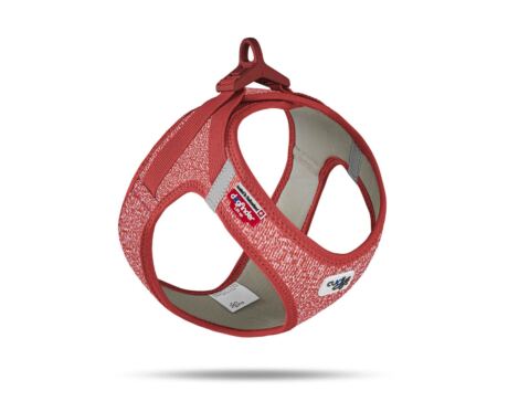 Peitoral Curli Clasp Merino Vermelho indicado para cães pequenos e médios.