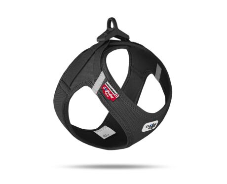 Peitoral Curli Clasp Vest Air-Mesh Preto indicado para cães pequenos e médios.