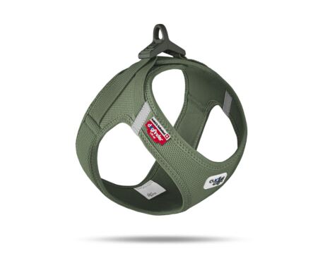 Peitoral Curli Clasp Vest Air-Mesh Verde Escuro indicado para cães pequenos e médios.