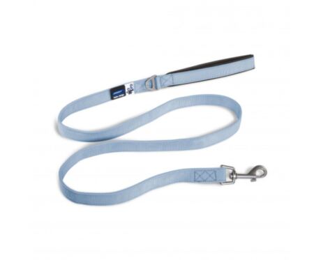 Trela Curli Basic Nylon Azul Claro é uma trela para cães, em nylon e com pega acolchoada.