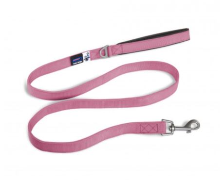 Trela Curli Basic Nylon Rosa é uma trela para cães, em nylon e com pega acolchoada.