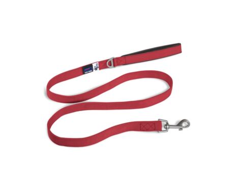 Trela Curli Basic Nylon Vermelha é uma trela para cães, em nylon e com pega acolchoada.
