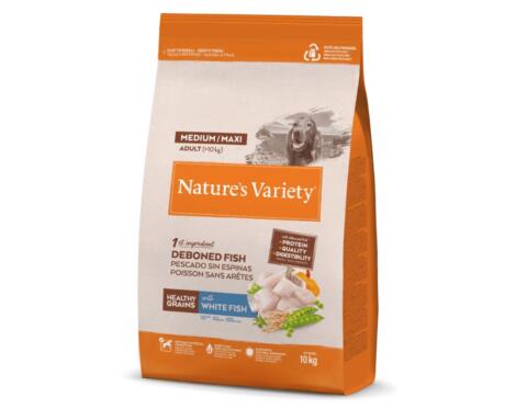 Nature’s Variety Healthy Grains Adult Medium/Maxi Peixe Branco