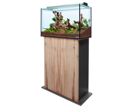 O Aquário Sera AquaTank com Móvel Cherry tem as condições ideais para a configuração de um aquário comunitário ou de um aquário de biótopo.