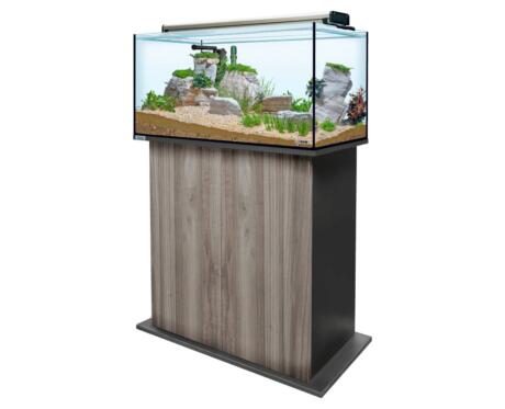 O Aquário Sera AquaTank com Móvel Gray Oak tem as condições ideais para a configuração de um aquário comunitário ou de um aquário de biótopo.