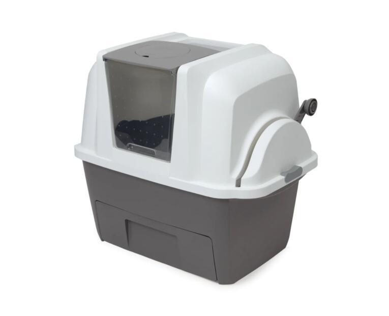 "Caixa de areia automática para gatos Catit Smartsift com sistema de limpeza silencioso"
