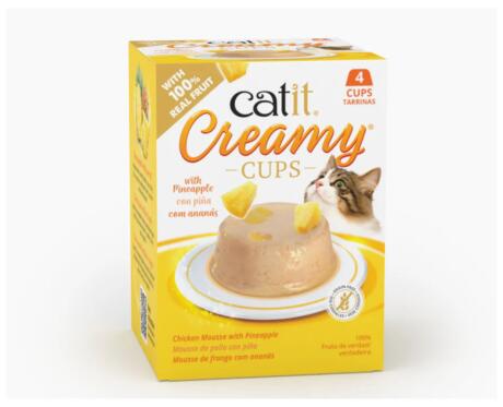 Catit Creamy Cups – Mousse Cremosa de Frango e Ananás