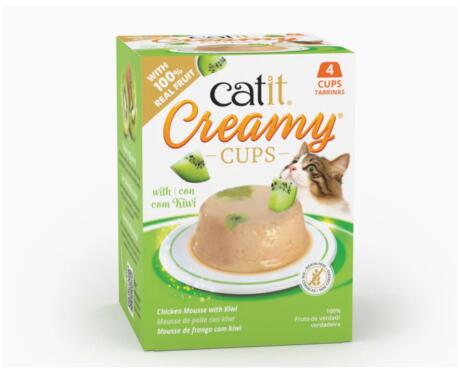 Catit Creamy Cups – Mousse Cremosa de Frango e Kiwi