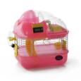 Gaiola para hamsters com contador de voltas rosa