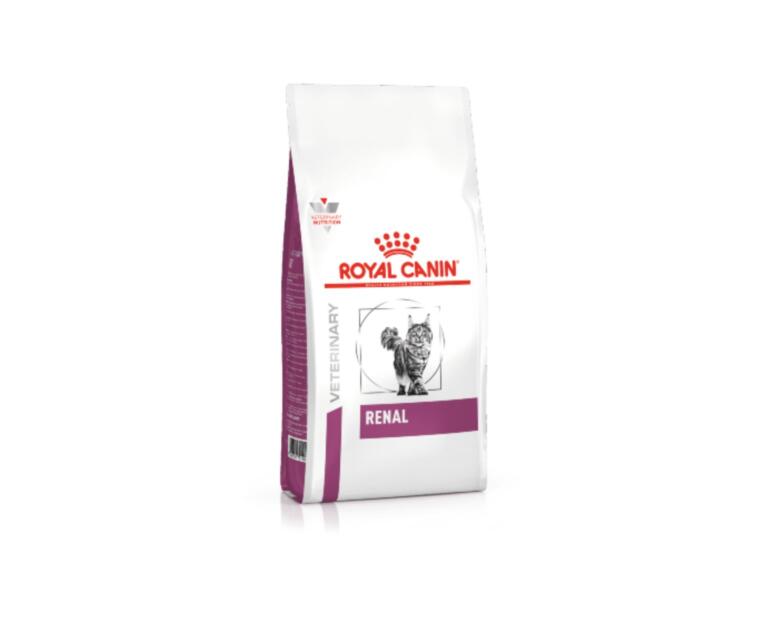 O Royal Canin Vet Renal Feline é indicado para: insuficiência renal crónica, encefalopatia hepática, profilaxia de urólitos de oxalato de cálcio, em gatos com diminuição da função renal.