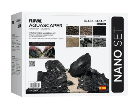Fluval Aquascaper Kit Preto - Pedras e Grava Natural