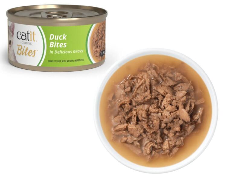 Se estás à procura de comida húmida para gatos que alie sabor e qualidade, então o Catit Cuisine Bites Pato é a escolha ideal.