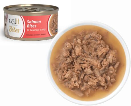 Se estás à procura de comida húmida para gatos que alie sabor e qualidade, então o Catit Cuisine Bites Salmão 75 g é a escolha ideal.