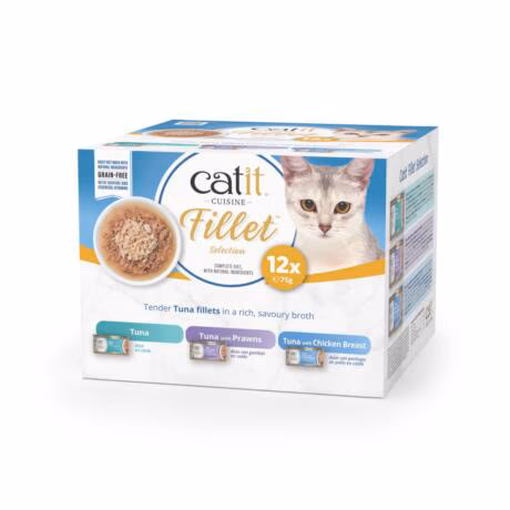 O Catit Cuisine Fillet Pack Atum é uma linha premium de comida húmida para gatos