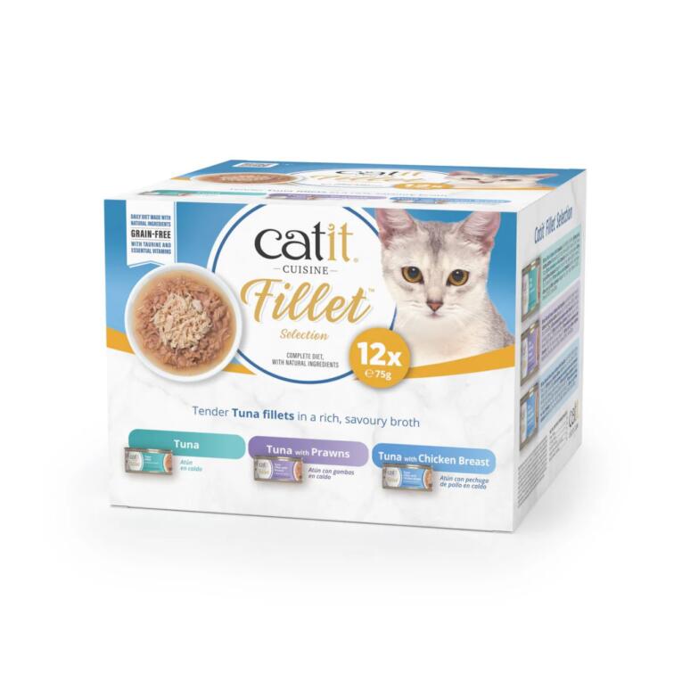 O Catit Cuisine Fillet Pack Atum é uma linha premium de comida húmida para gatos