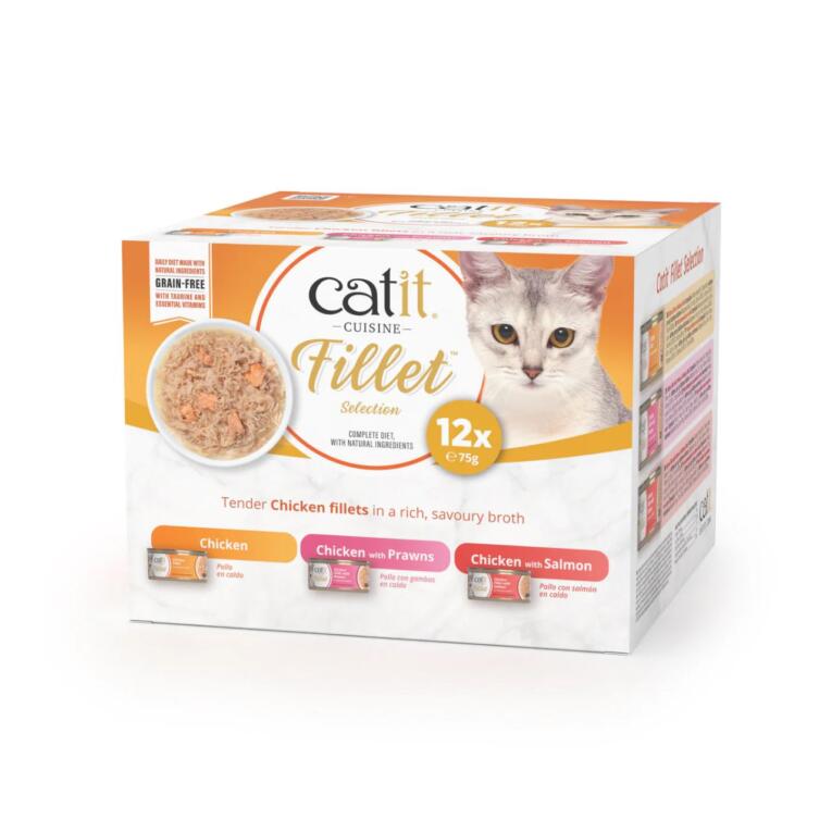 O Catit Cuisine Fillet Pack Frango é uma linha premium de comida húmida para gatos.