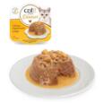 Catit Cuisine Dinner Frango com molho de Fígado, uma opção de comida húmida premium para gatos disponível em vários sabores irresistíveis.