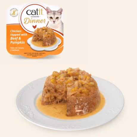 Catit Cuisine Dinner Frango com molho de Vaca com Abóbora 75gr