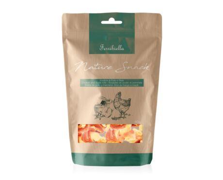 Rolos de Frango e Maçã 80 g – snack natural para cão adulto Ferribiella