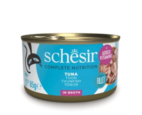 Schesir Gato Adulto Alimento Húmido Completo em Caldo Atum 85 g