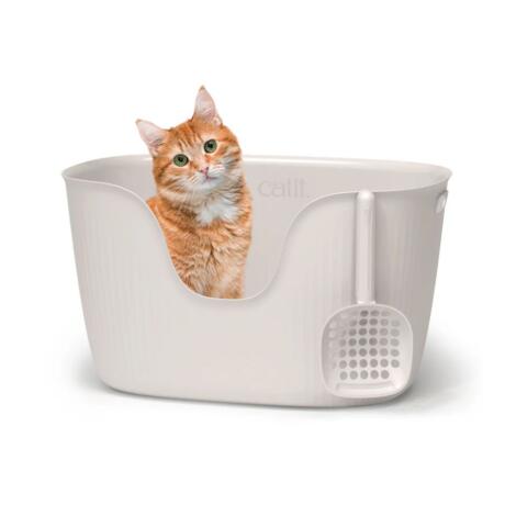 Caixa de areia gatos Catit Loo branca com pá incluída