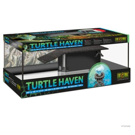 O kit aquário para tartaruga Exo Terra Turtle Haven foi desenvolvido para proporcionar um ambiente seguro, funcional e pronto a utilizar.