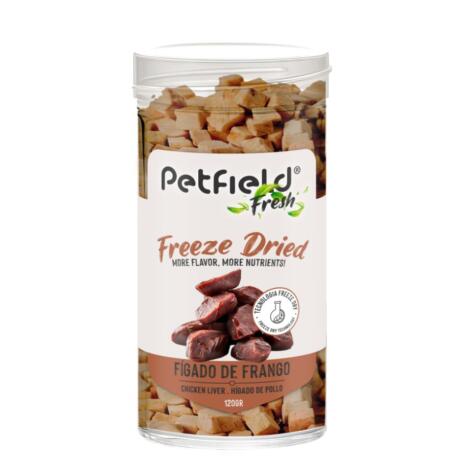 Petfield Fresh Freeze Dried Chicken Liver 120g snack liofilizado para cães