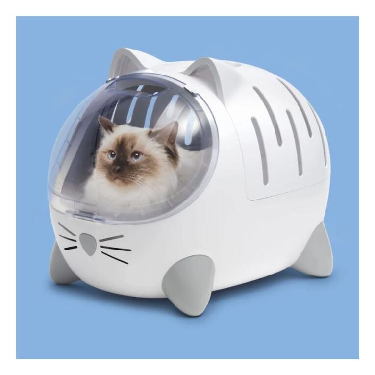 Transportadora gatos Catit PIXI branca com grelha frontal
