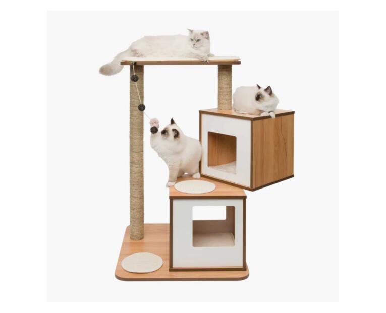 Arranhador Vesper Duplo Catit para gatos com níveis e esconderijo