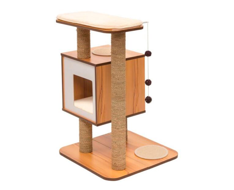 Arranhador Vesper Nogal Catit para gatos com plataforma e cama