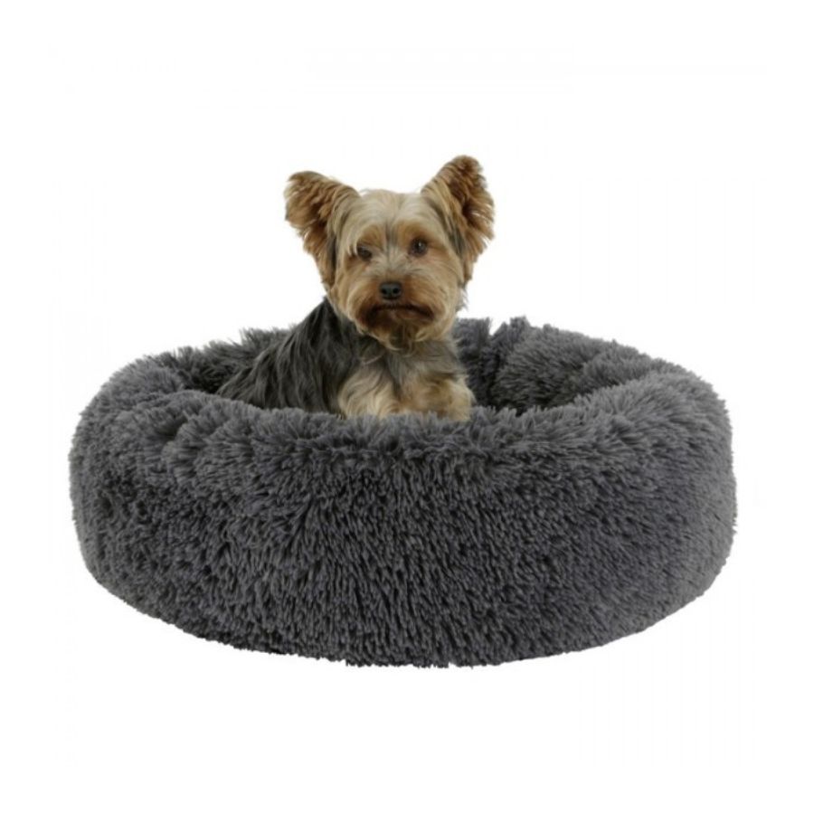 Cama Redonda Aconchegante Fluffy Kerbl Cinza Escuro