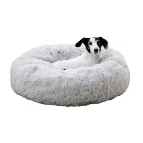 Cama redonda fluffy cinza Kerbl confortável