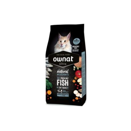 A Ownat Ultra Mature Sterilized Fish combina o sabor irresistível do peixe fresco com uma fórmula rigorosamente equilibrada para gatos seniores castrados.