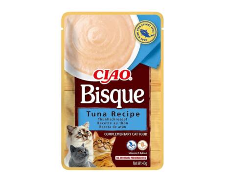 Churu Bisque de Atum 40g alimento húmido complementar cremoso para gatos.