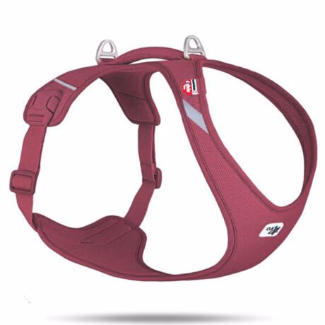 Peitoral ergonómico New Belka Comfort da marca Curli em cor bordeaux para cães de médio e grande porte.
