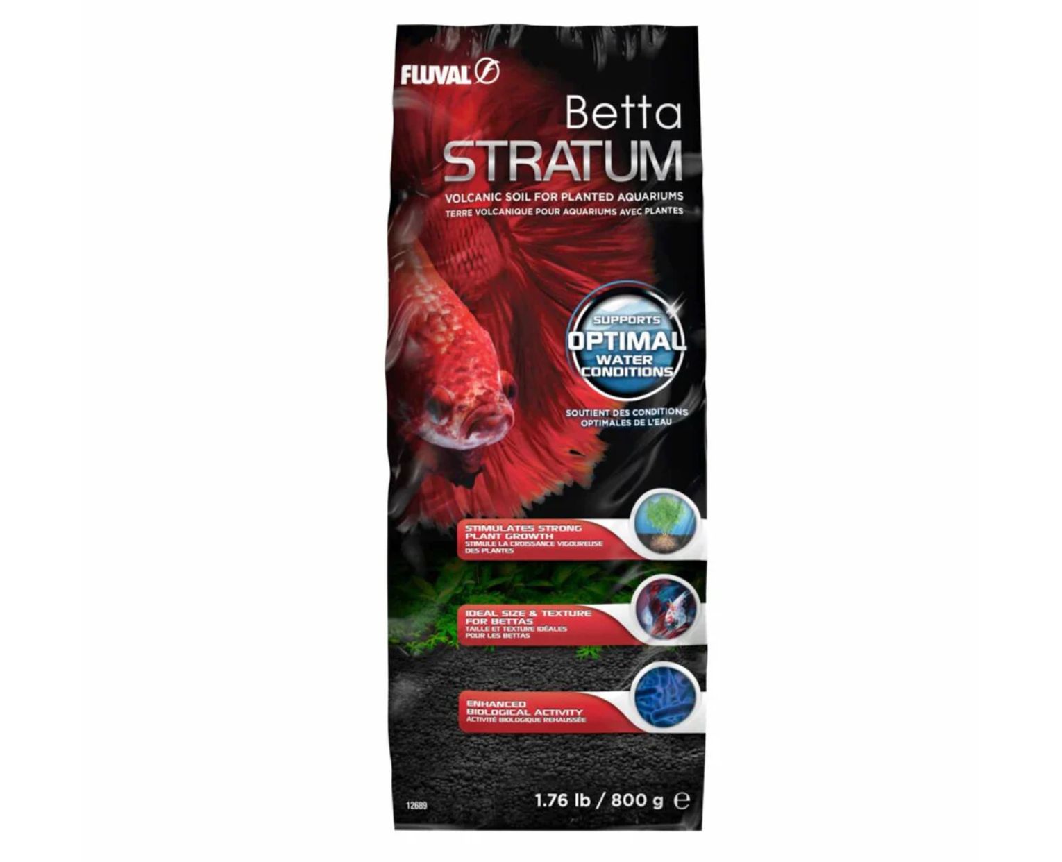 Fluval Betta & Shrimp Stratum 800g Substrato Vulcânico Premium