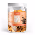 Frasco de snacks liofilizados de filete de salmão natural Kaudas de 110g para cães.
