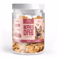 Frasco de snacks liofilizados de moelas de frango natural Kaudas de 60g para cães.